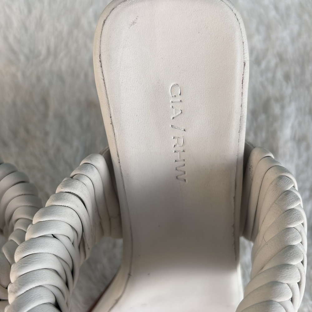 EUC GIA/RHW Sandal Open Toe Slide Mule White EU 36 Retails $370 Leather Braided - Picture 6 of 10